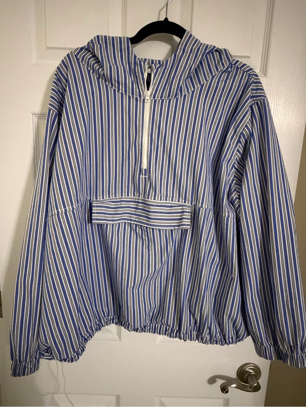 OLD NAVY Striped Blue/Black/White 1/4 zip hoodie-Size XXL